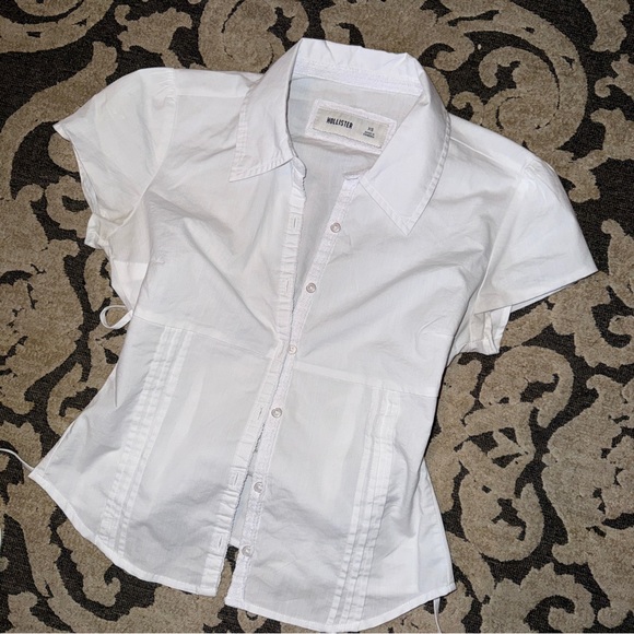 Hollister white button up blouse - Picture 3 of 5